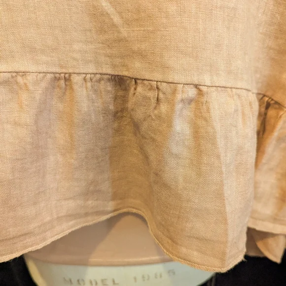 NWT Liabella Brown 100% LINEN Ruffle Sleeve Blouse 3x-4x - Picture 5 of 6